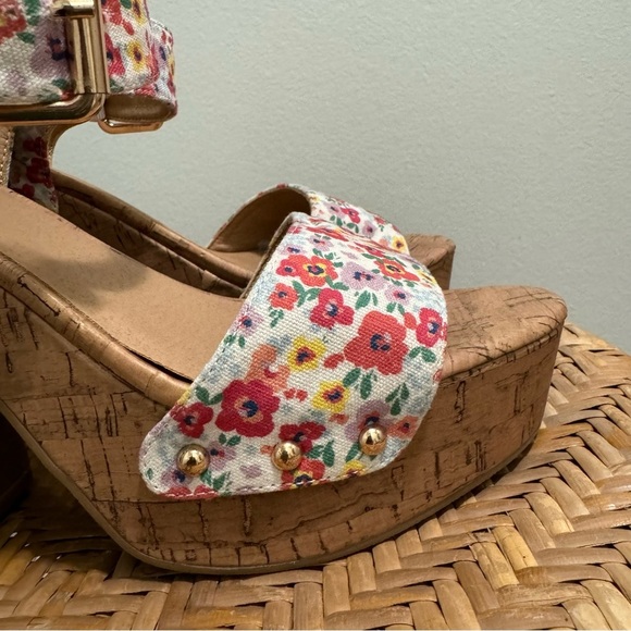 Report Floral Platform Chunky Heel Sandals Size 8 - Picture 6 of 12